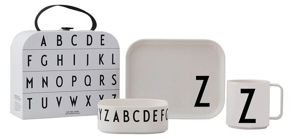 Детски комплект за хранене от 3 части с калъф Classics Z A-Z - Design Letters