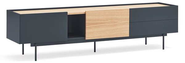 Масичка за телевизор в антрацит и естествен дъб 180x45 cm Otto - Teulat