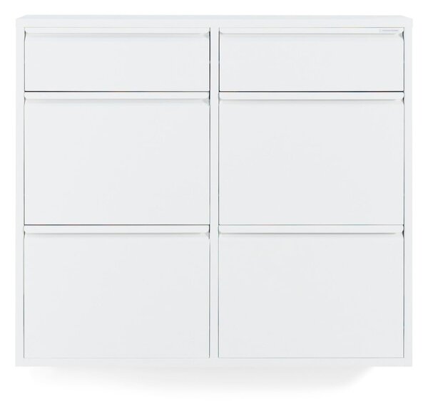 Бяла метална накланяща се стойка за обувки 98x86x15 cm Billy – Spinder Design