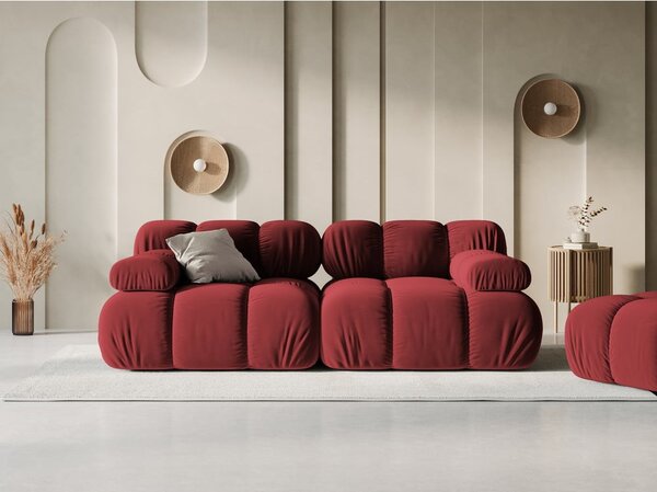 Червен кадифен диван 188 cm Bellis - Micadoni Home