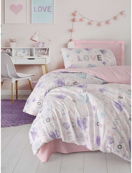 Розово единично детско спално бельо 200x140 cm Lovella – Mijolnir