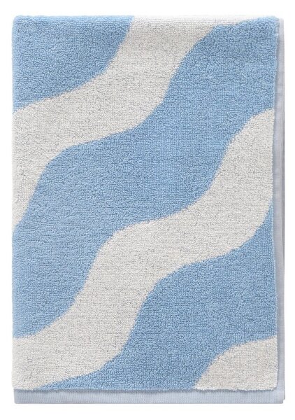 Бяла/светлосиня памучна кърпа 50x70 cm Waves – Jotex