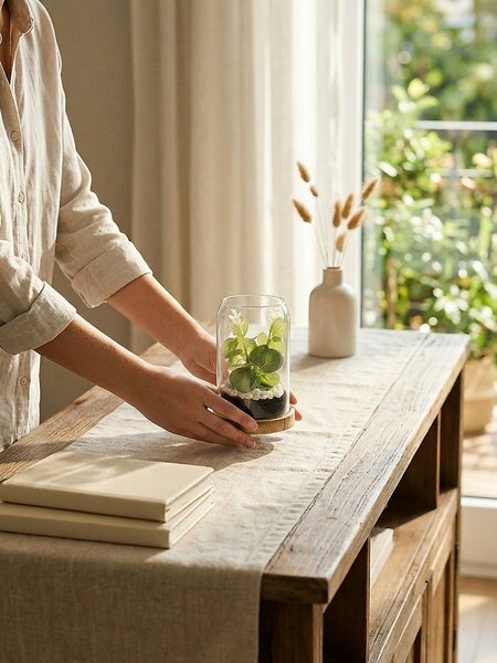 Sinsay - Декорация под стъклен купол с евкалипт - clear