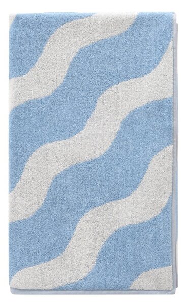 Бяла/светлосиня памучна хавлиена кърпа 90x150 cm Waves – Jotex