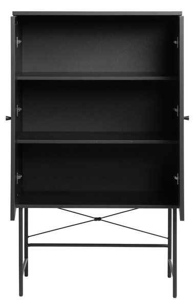 Черен шкаф от дъб 80x135 cm Pensacola - Unique Furniture