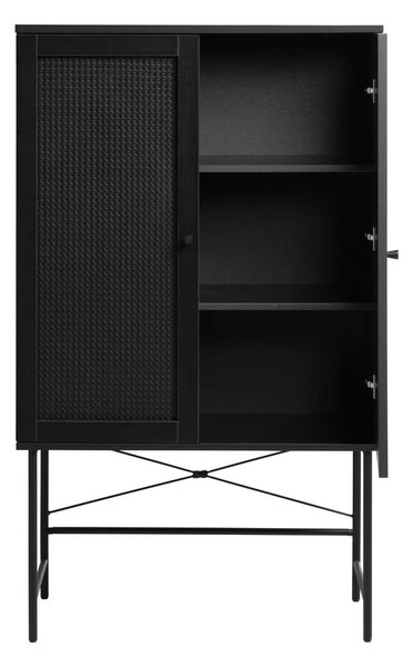 Черен шкаф от дъб 80x135 cm Pensacola - Unique Furniture