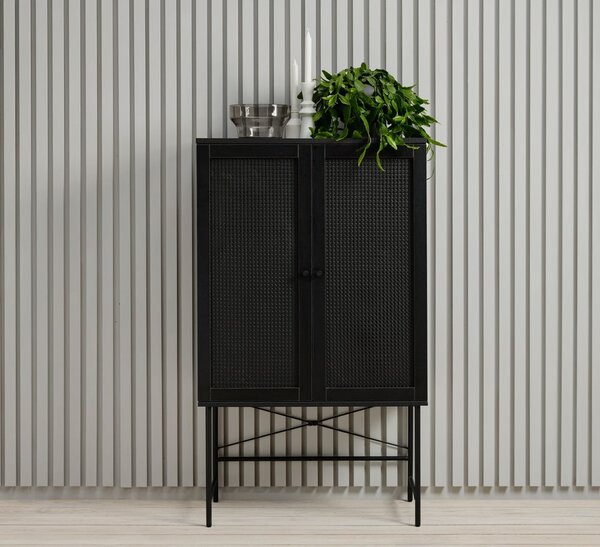Черен шкаф от дъб 80x135 cm Pensacola - Unique Furniture