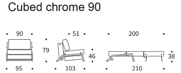 Тъмносин диван Chrome Смесен танц Blue Cubed - Innovation