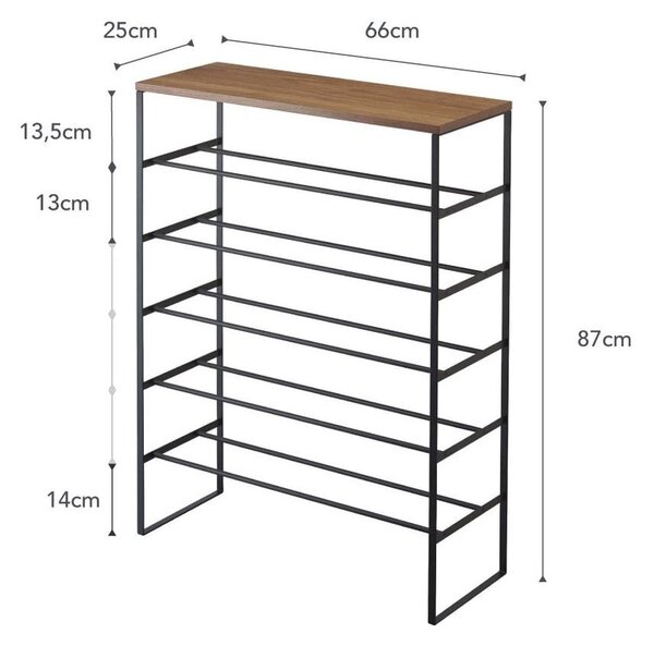 Черна метална стойка за обувки Tower – YAMAZAKI