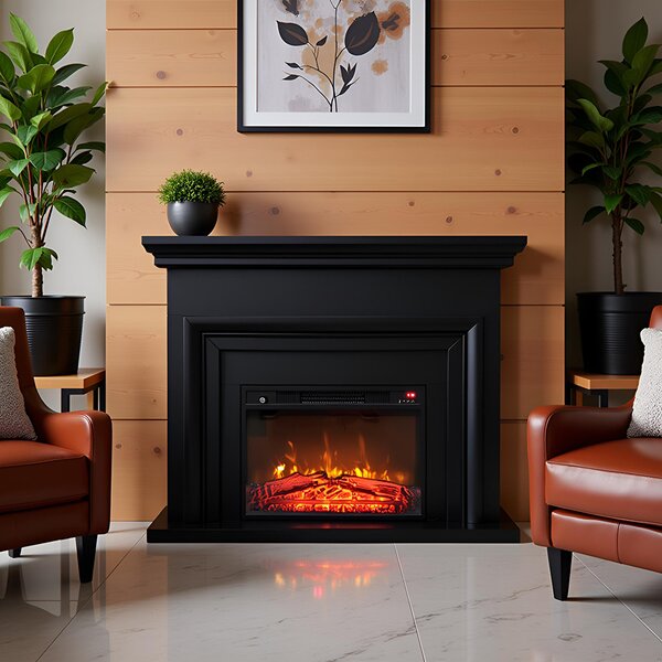 Електрическа камина ElectricSun SONIA Черен мат, със звуков ефект, 3 цвята, WI-FI връзка с приложение, L120xH102cm