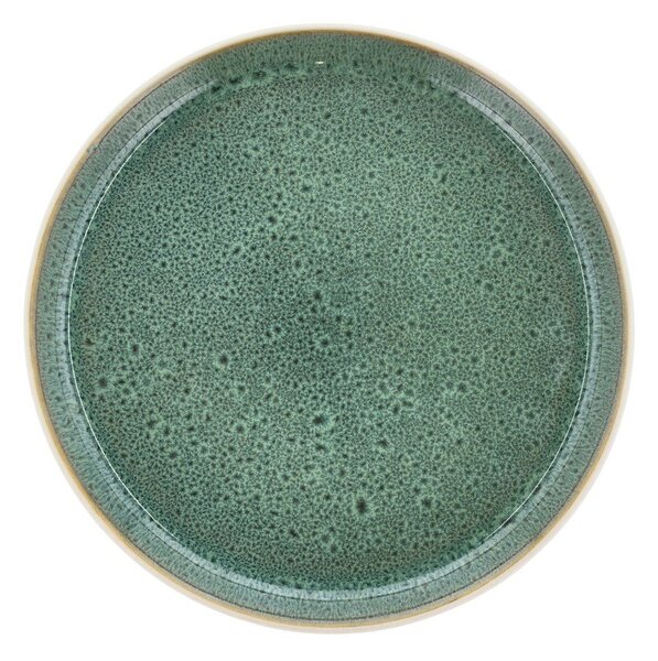 Бяла/зелена десертна глинена чиния ø 21 cm Gastro White/Green – Bitz