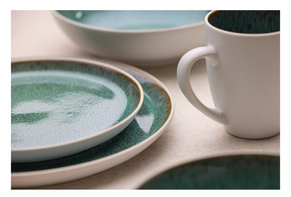 Бяла/зелена десертна глинена чиния ø 21 cm Gastro White/Green – Bitz