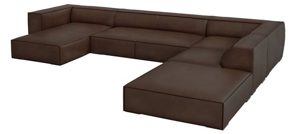 Ъглов диван от тъмнокафява кожа (десен ъгъл) Madame - Windsor & Co Sofas