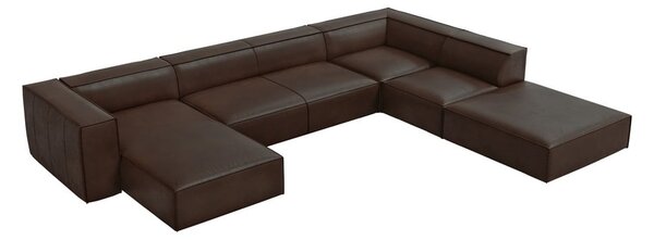 Ъглов диван от тъмнокафява кожа (десен ъгъл) Madame - Windsor & Co Sofas