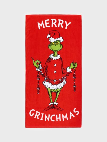 Sinsay - Памучна кърпа Grinch - червeн