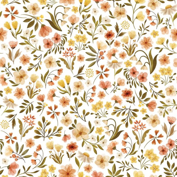 Детски тапет 10 м x 50 см Vintage Flowers - Lilipinso