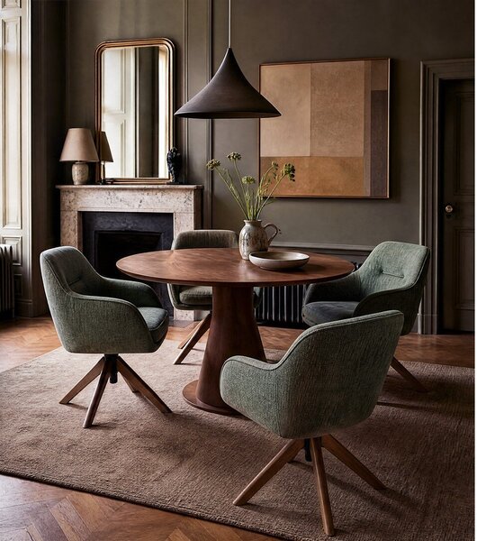 Зелени тапицирани трапезни столове в комплект 2 бр. Avola – Unique Furniture