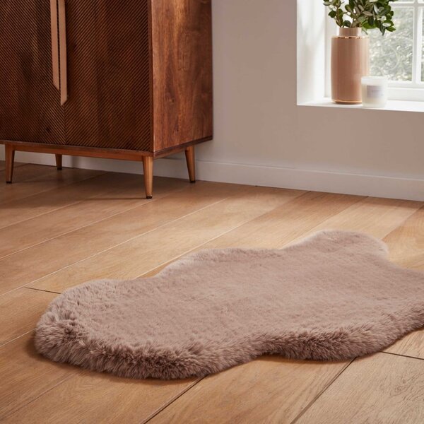 Светлокафява синтетична кожа 60x90 cm Super Teddy – Think Rugs