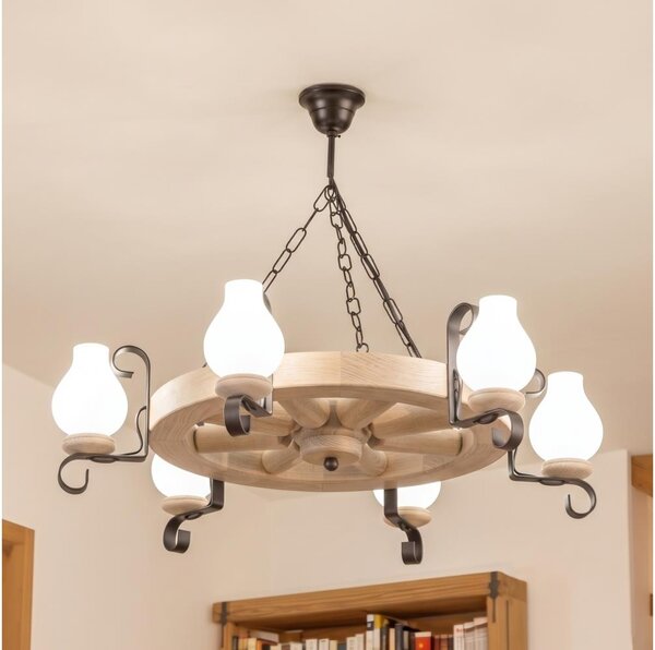 Brilagi - Полилей на верига ROATA 6xE14/40W/230V дъб