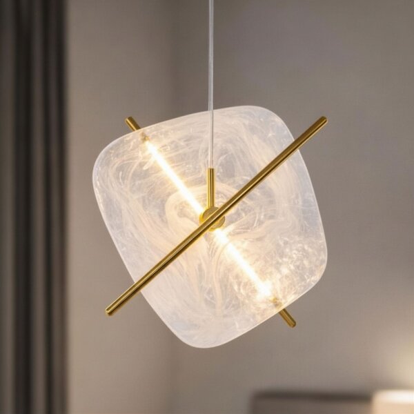 LED полилей на кабел RELAX LED/15W/230V златист/бял