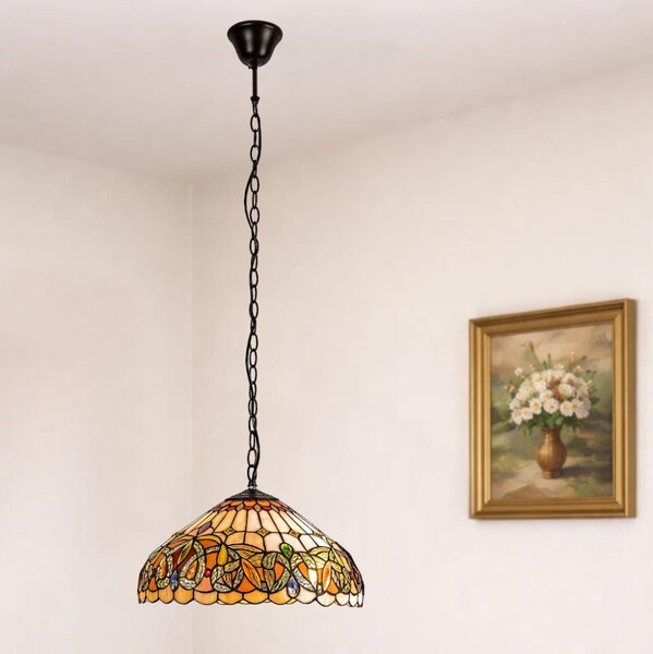 Brilagi - Тифани витражен полилей на верига LUISA 2xE27/60W/230V
