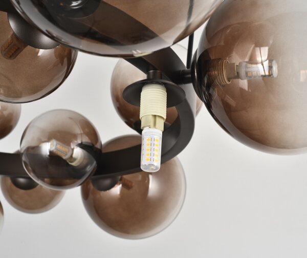 Brilagi - LED полилей на кабел MILLA 15xG9/3W/230V кафяв/опушен