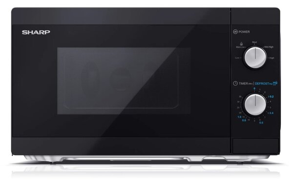 Микровълнова фурна Sharp YC-MS01E-B, механично управление, 800W, 20l обем, 5 степени на мощност, черна