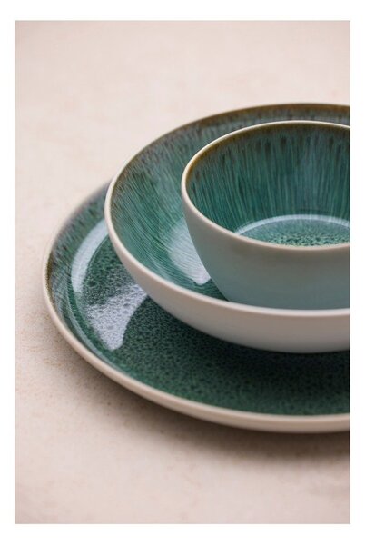 Бяла/зелена глинена чиния ø 27 cm Gastro White/Green – Bitz