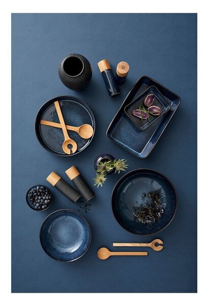 Черна/синя глинена купа ø 30 cm Gastro Dark Blue/Black – Bitz