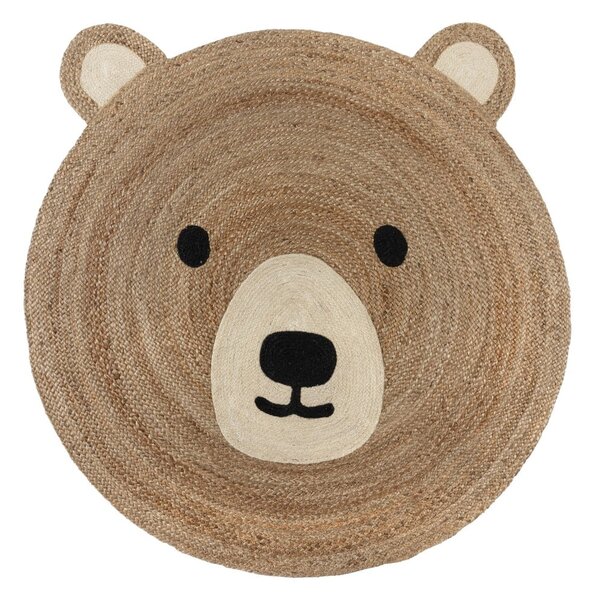 Ютен детски килим в естествен цвят 100x100 cm Bertie Bear – Flair Rugs