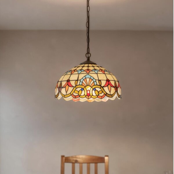 Brilagi - Тифани витражен полилей на верига MIRABELLA 1xE27/60W/230V Ø 40 см