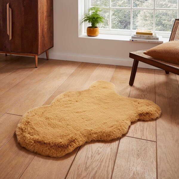 Синтетична кожа в цвят горчица 60x90 cm Super Teddy – Think Rugs