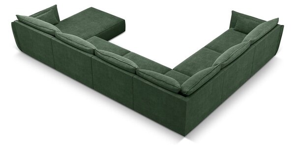 Тъмнозелен ъглов диван (ляв ъгъл) Vanda - Mazzini Sofas