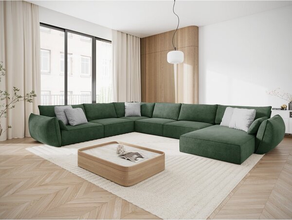 Тъмнозелен ъглов диван (ляв ъгъл) Vanda - Mazzini Sofas