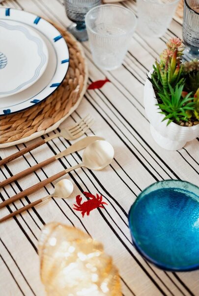 Комплект прибори за хранене 24 части Secret de Gourmet Ida, Неръждаема стомана и дърво, Кафяв