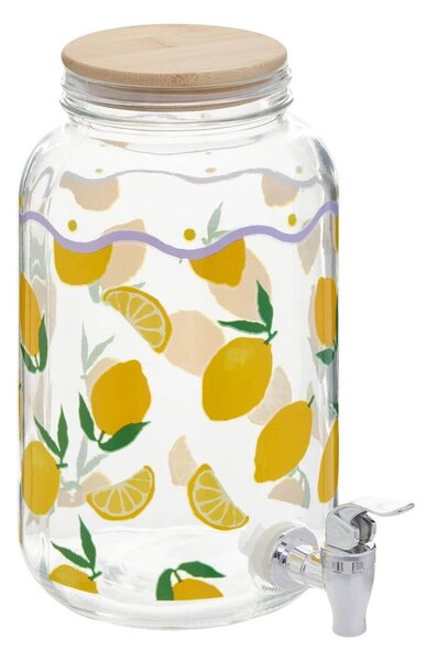 Диспенсър за напитки Secret de Gourmet Fruity, Стъкло, 4 л, Жълт