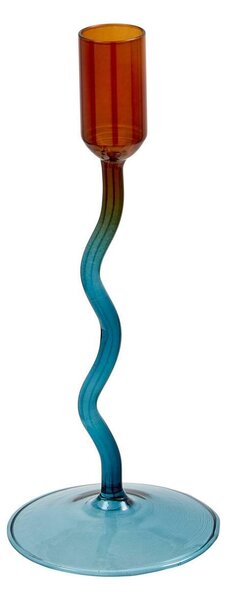 Свещник atmosphera Homy, Стъкло, Вълнообразен, 20 cm