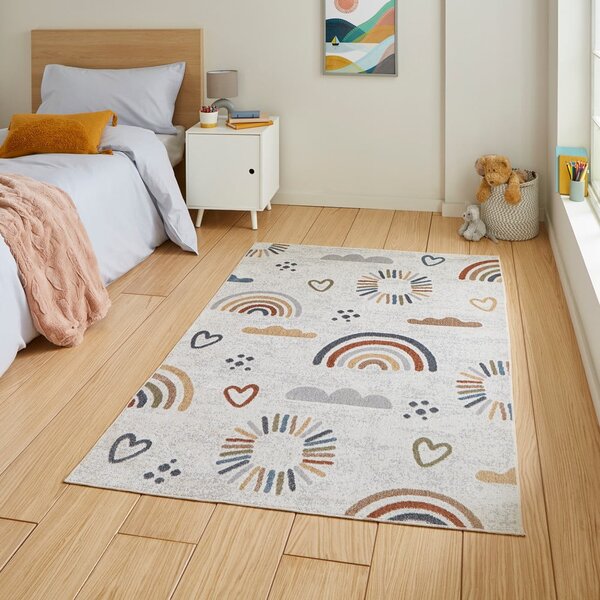 Кремав детски килим 80x150 cm Vida Kids Rainbow – Think Rugs