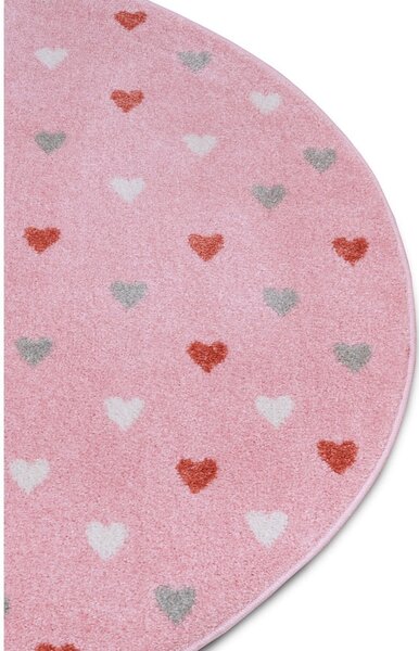 Розов детски килим ø 100 cm Little Hearts - Hanse Home