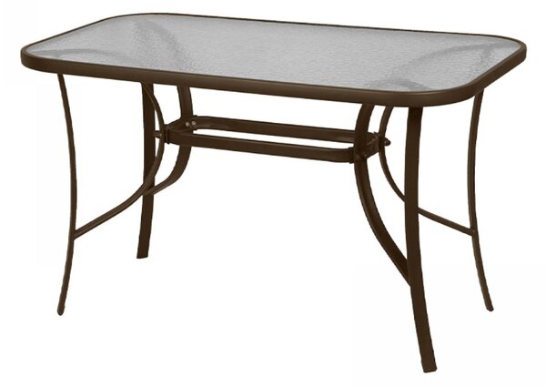 Маса Toledo TopMebel метал - закалено стъкло в тъмнокафяв цвят 120x70x70см