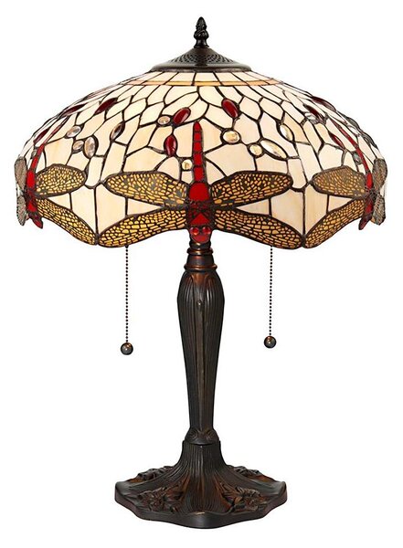 Endon 64085 - Настолна лампа Tiffany DRAGONFLY 2xE27/60W/230V, диаметър 41 cm