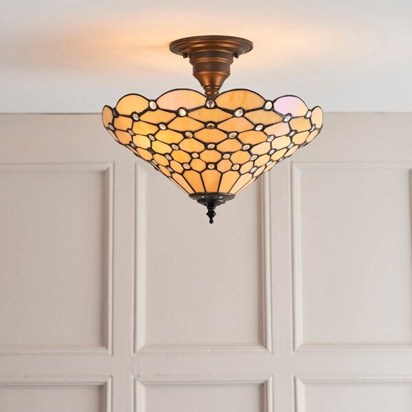 Endon 64300 - Таванен полилей Tiffany PEARL 3xE27/60W/230V Ø 37 см