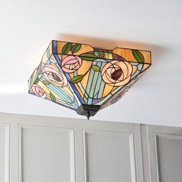 Endon 70698 - Таванно осветително тяло Tiffany WILLOW 2xE27/60W/230V
