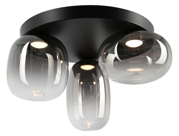 LED Плафониера VASO LED/12W/230V Ø 42 см черен/опушен