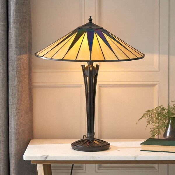 Endon 64045 - Настолна лампа Tiffany DARK STAR 2xE27/60W/230V, диаметър 49 см
