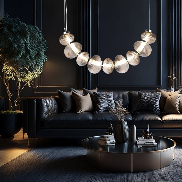 LED полилей на кабел BOLLA LED/36W/230V лъскав хром/димно сив