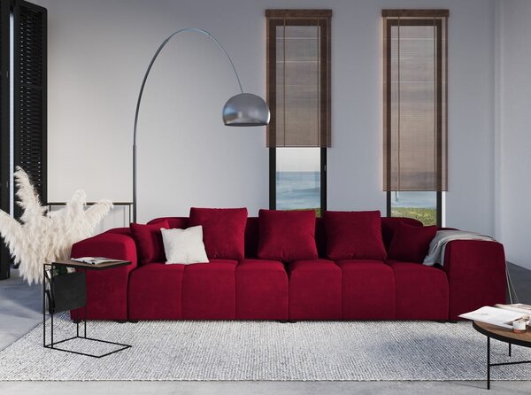 Червен кадифен подлакътник за модулен диван Rome Velvet - Cosmopolitan Design