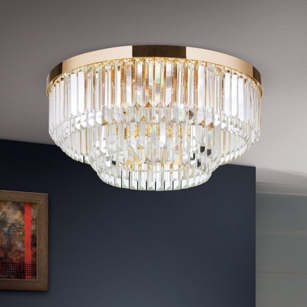 Orion - LED кристално осветление PRISM LED/80W/230V пр.55 см 24K злато