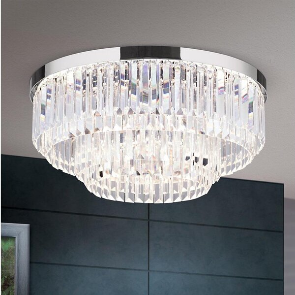 Orion - LED кристално осветително тяло PRISM LED/80W/230V пр. 55 см хром
