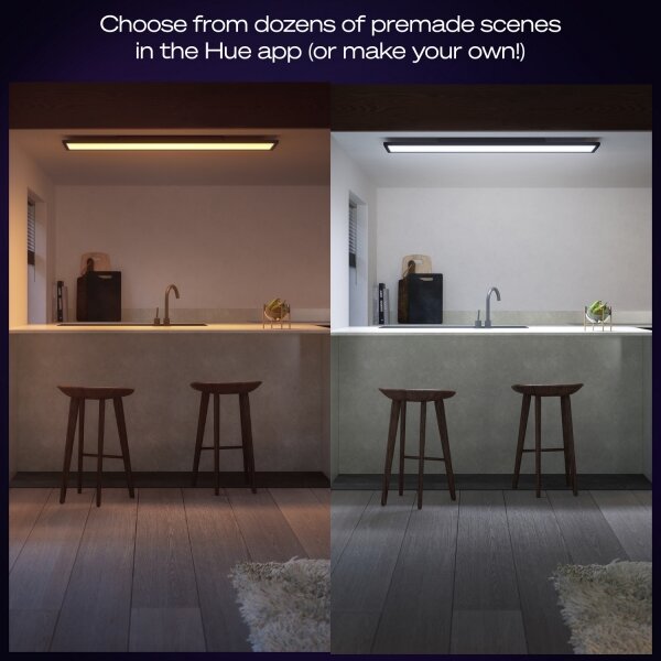 Philips Hue AURELLE LED 39W stropní stmívatelné svítidlo 120x30 cm černé